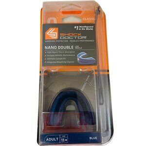 Shock Doctor Nano Double Mouthguard Blue Adult 11+ Classic Fit Hardcore Protecti